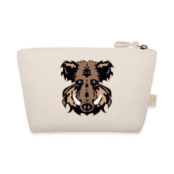 Wild boar shirt Basse - NEW as a face mask - Organic Pouch - nature - Back