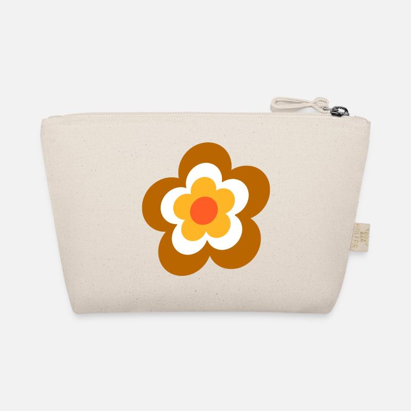 70s Flower Pattern Retro Organic Pouch