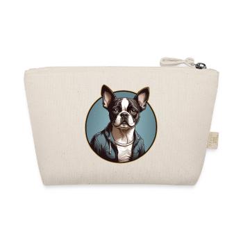 Boston Terrier Portrait Bostie Portrait - Organic Pouch - nature - Back