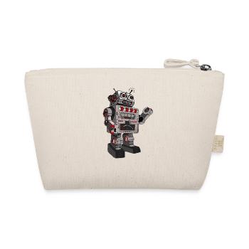 roboter robby mr. robot scifi android toy retro pc - Bio-Täschchen - Natur - Hinten