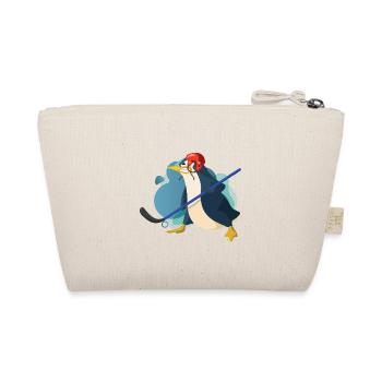 cooler lustiger Eishockey Pinguin - Bio-Täschchen - Natur - Hinten