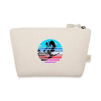Ski Skiing Skier Sport Winter Gift Lift - Organic Pouch - nature - Back