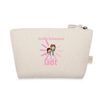 Große Schwester lädt loading Geburt Kind Schwanger - Bio-Täschchen - Natur - Hinten
