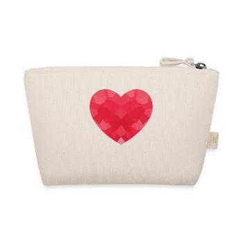 POLYGON HEART Birthday Valentine Hearts - Organic Pouch - nature - Back