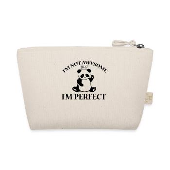 panda funny saying gift shirt - Organic Pouch - nature - Back