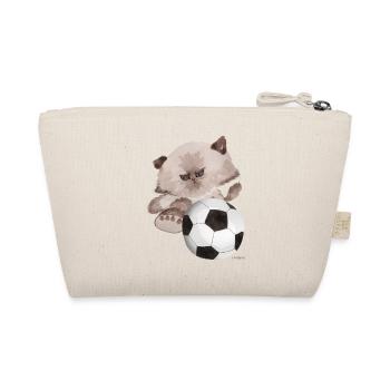 Cat soccer sport gift kid funny fun gate - Organic Pouch - nature - Back