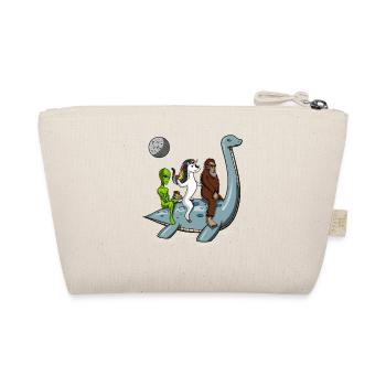 Alien Unicorn Bigfoot Riding Loch Ness Monster - Organic Pouch - nature - Back