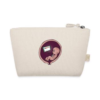 Pregnancy mother childbirth baby gamer gambler - Organic Pouch - nature - Back