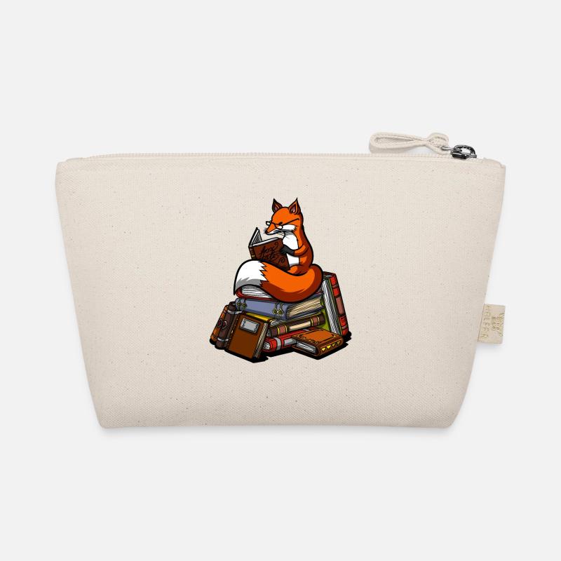 Cute Fox Book Reading Animal Organic Pouch