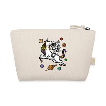 Space Astronaut Riding Magical Unicorn - Organic Pouch - nature - Back