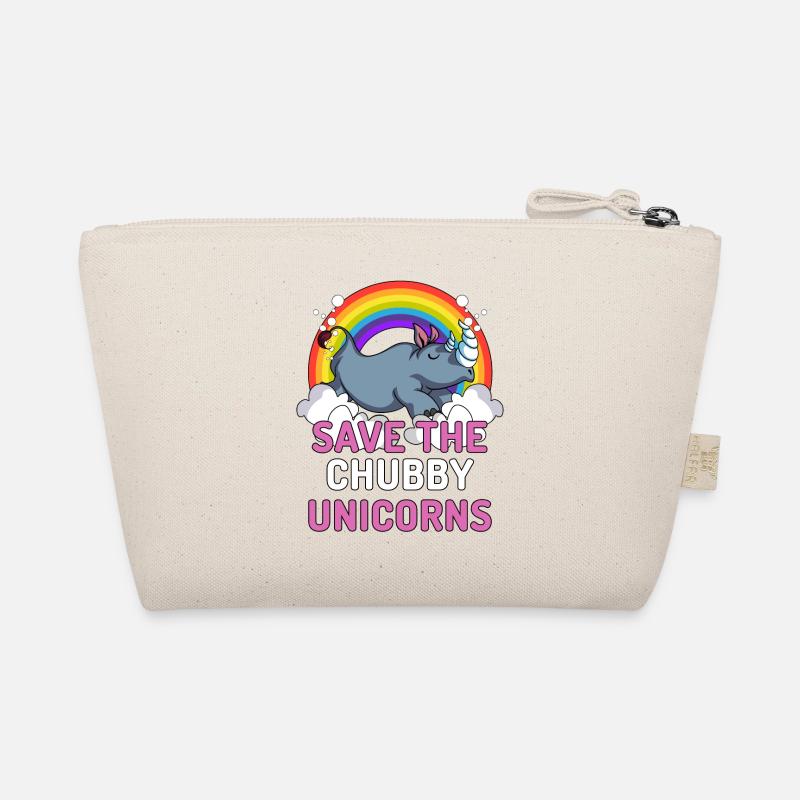 Speichern Sie die molligen Einhörner Rhino Magical Rainbow Bio-Täschchen