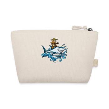 Fauler Trägheits-Cowboy With Guitar Riding Ocean Shark - Bio-Täschchen - Natur - Hinten