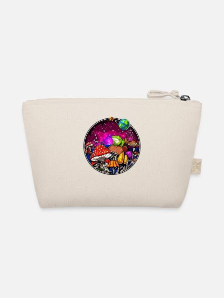 Psychedelic Magic Mushrooms Hallucinogenic Frog - Organic Pouch - nature - Back