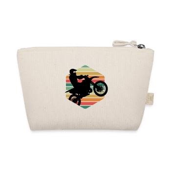 Retro Old School Motorcycle Gift T-Shirt - Organic Pouch - nature - Back