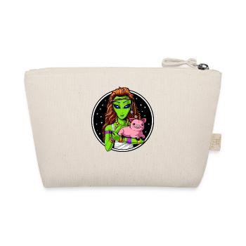 Space Alien Hippie Vegan Girl - Organic Pouch - nature - Back