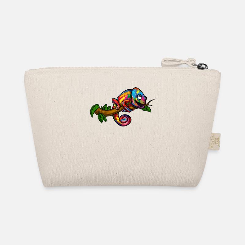 Regenbogen-Chamäleon-buntes Eidechsen-Reptil - Bio-Täschchen - Natur