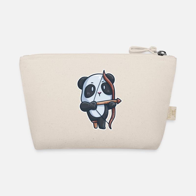 Panda Bogenschießen Behinderung Prothese Geschenk Bio-Täschchen