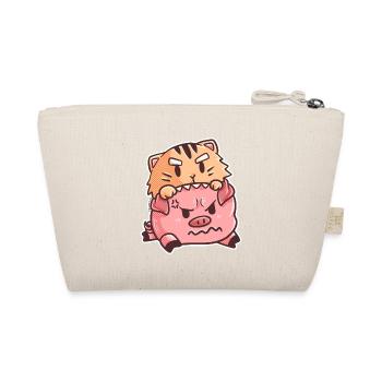 Cat pig fun fight animals kids gift - Organic Pouch - nature - Back