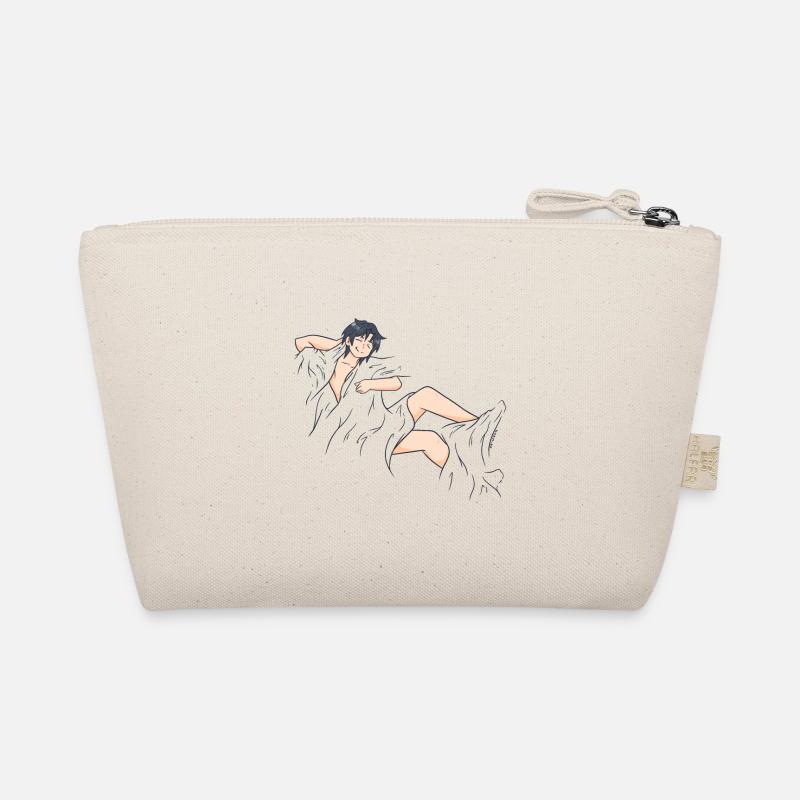 nackter Mann liegt mit einer Decke im Bett Bio-Täschchen