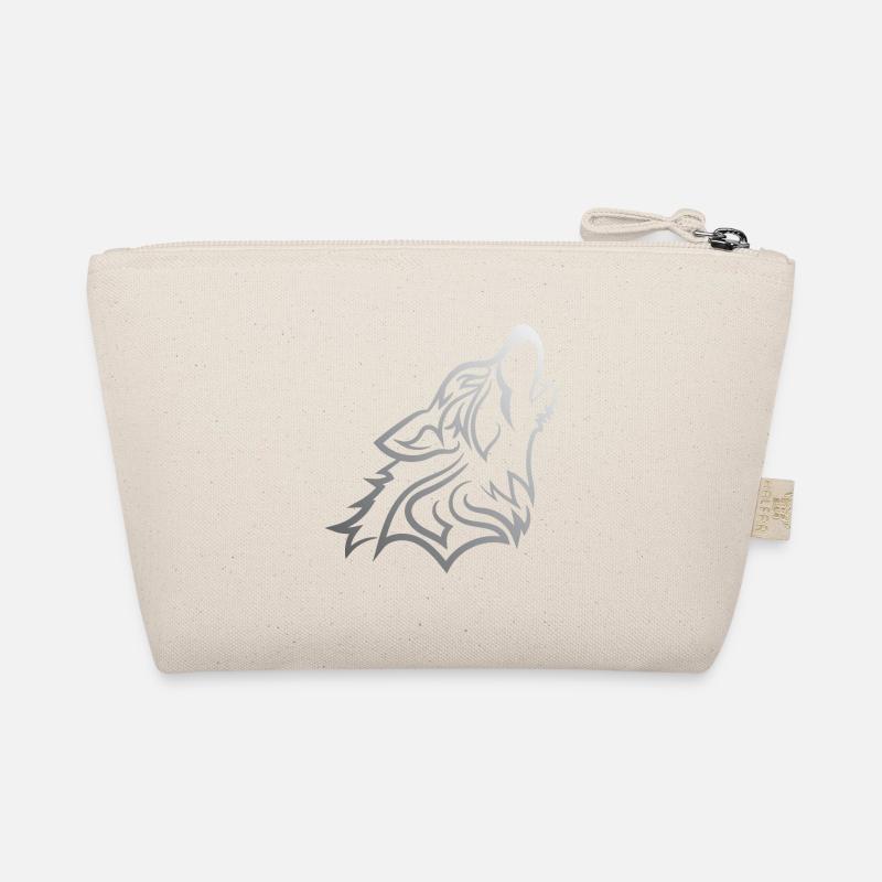 Howling Wolf - Funny Graphic Silvered Wolf Design Bio-Täschchen