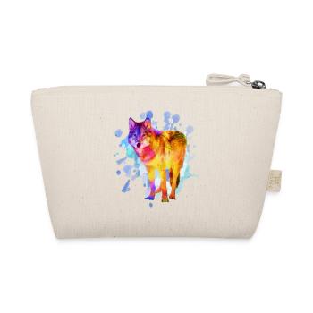 Wolf dog family watercolor colorful gift - Organic Pouch - nature - Back
