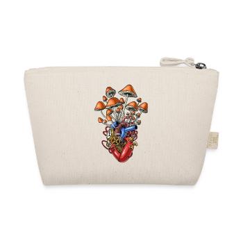 Steampunk Magic Mushrooms Heart - Organic Pouch - nature - Back