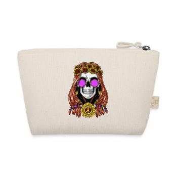 Sonnenblumen Hippie Totenkopf - Bio-Täschchen - Natur - Hinten