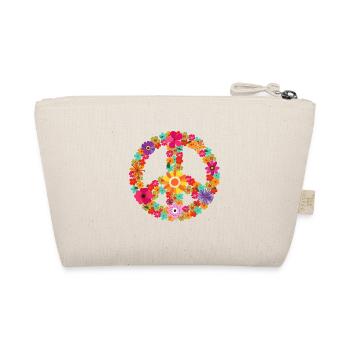Blumen Peace Schlager Frieden bunt Hippie 70er - Bio-Täschchen - Natur - Hinten