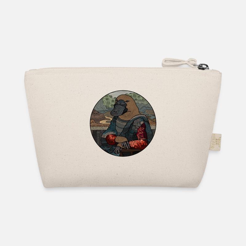 Funny platypus Mona Lisa Duckface gift Organic Pouch