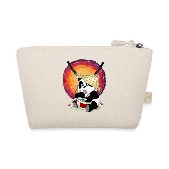 Panda Bear Asia Japan Sun Samurai Fantasy - Organic Pouch - nature - Back