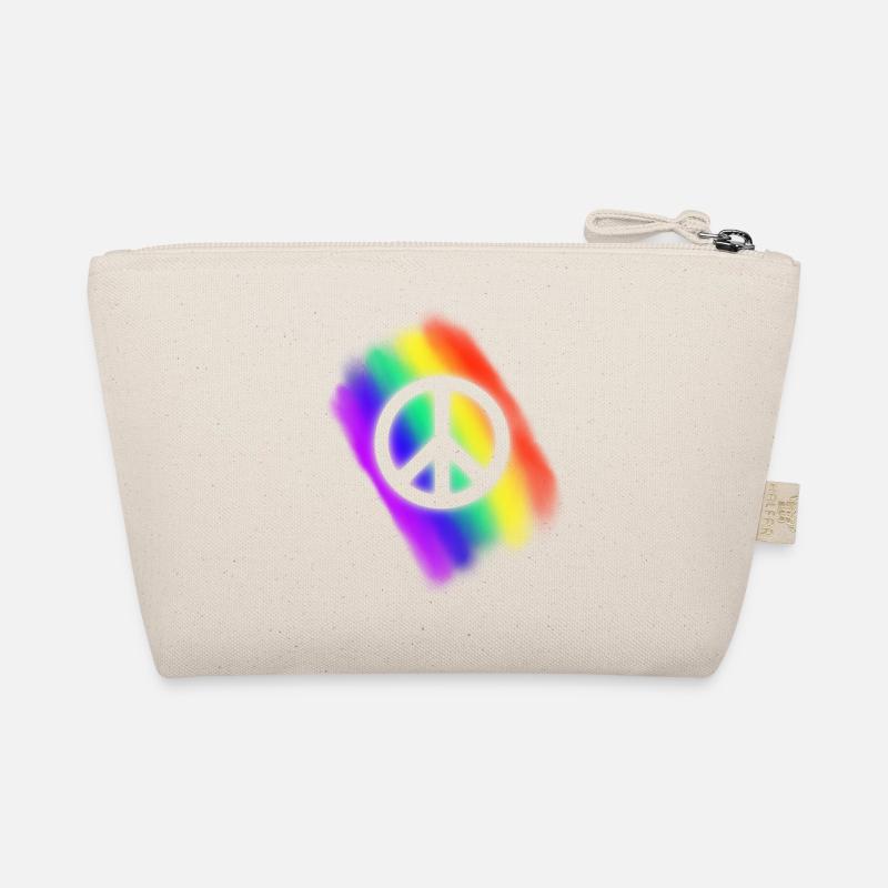 Regenbogen Peace - Bio-Täschchen - Natur