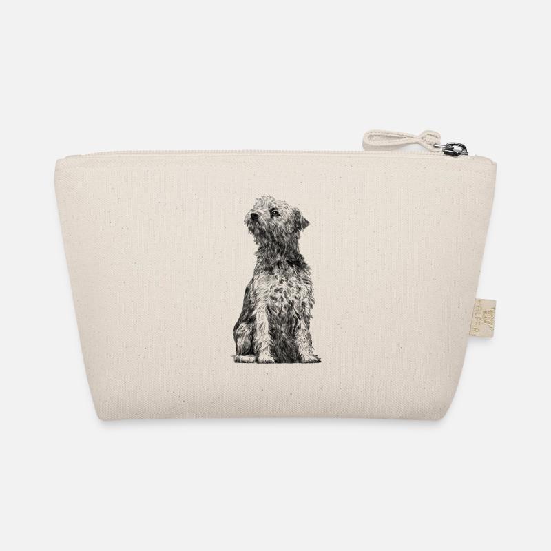 Sitting Border Terrier Dog Organic Pouch
