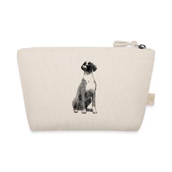 Sitting Boxer Dog - Organic Pouch - nature - Back