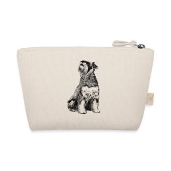 Sitzender Schnauzer Hund - Bio-Täschchen - Natur - Hinten
