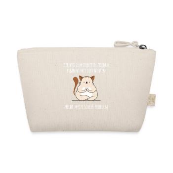 Kawaii cute fat yoga cats cute gift idea - Organic Pouch - nature - Back