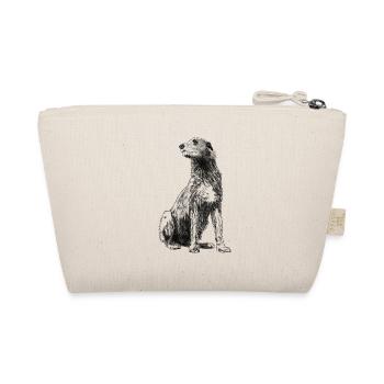 Sitting Irish Wolfhound Dog - Organic Pouch - nature - Back