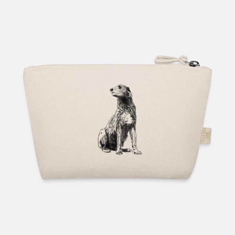 Sitting Irish Wolfhound Dog Organic Pouch