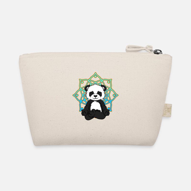 Damen Großer Panda Bär Yoga,Mandala Pandabär macht - Bio-Täschchen - Natur