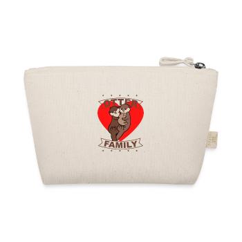 Famille de loutres, amour, cadeau, idée cadeau - Trousse biologique - nature - Dos