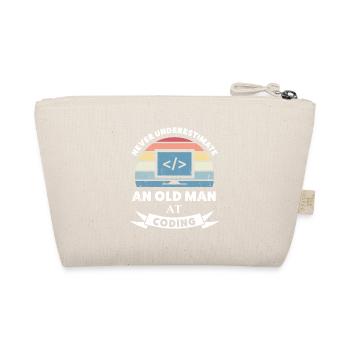 Funny Old Man at Coding Programming Gift - Organic Pouch - nature - Back
