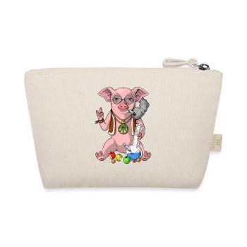 Pig Hippie Smoking Weed - Organic Pouch - nature - Back