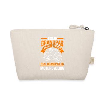 Motorcycle Grandpa Biker - Organic Pouch - nature - Back
