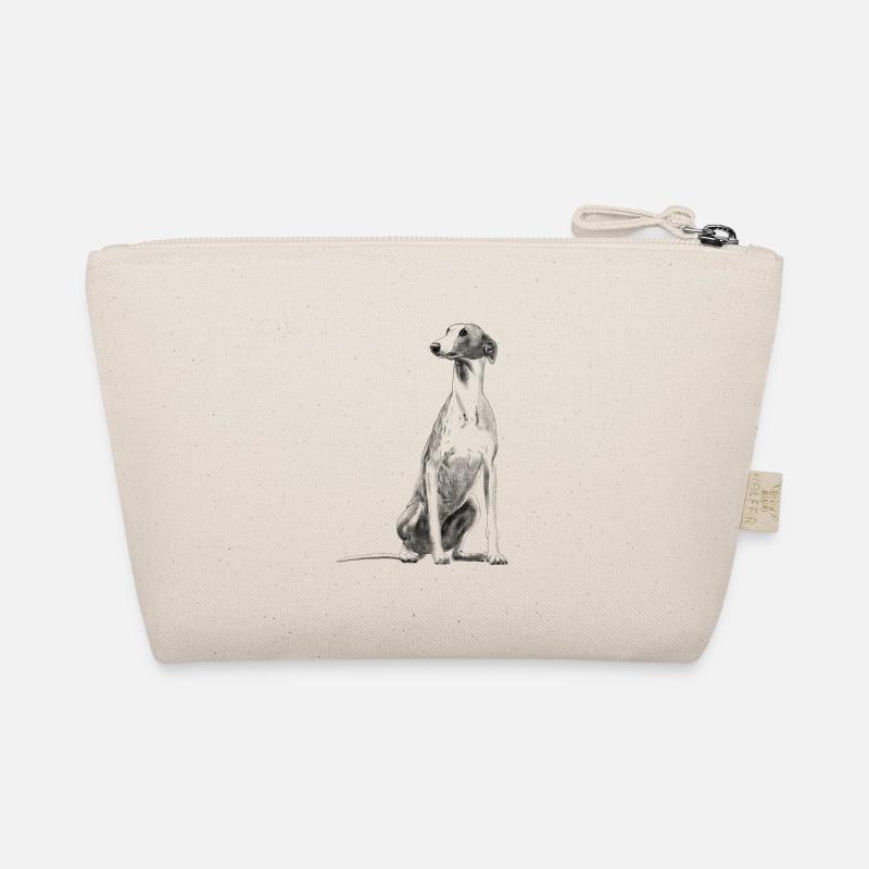Sitzender Greyhound Windhund Whippet Hund Bio-Täschchen