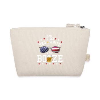 4 July Flag USA Beer America Saying Gift - Organic Pouch - nature - Back