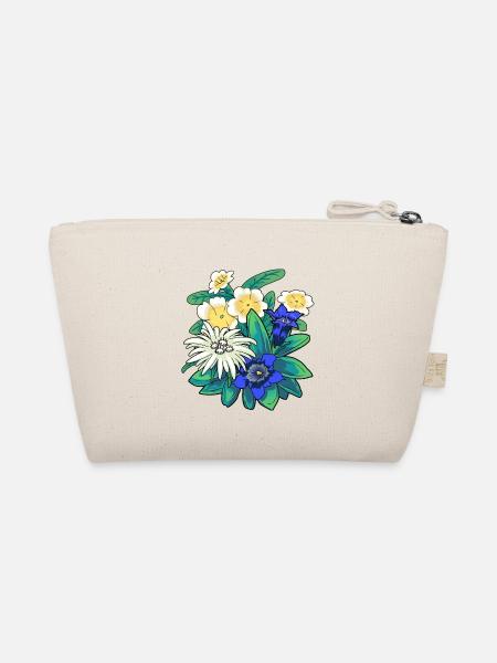 Österreich Blumen Blume Gebirge Berge Natur Flora - Bio-Täschchen - Natur - Hinten