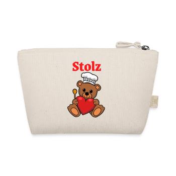 Teddy Koch Kochmütze Kochlöffel Kinder stolz - Bio-Täschchen - Natur - Hinten