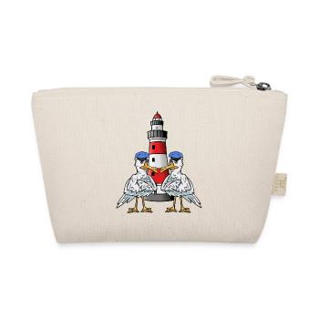 Maritime Seagulls Seabirds Lighthouse Coast Seabird - Organic Pouch - nature - Back