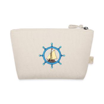Maritim Grim Reaper Sailor Sailing Ship Steering Wheel - Organic Pouch - nature - Back