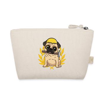 Construction site master crafts trade professions job dog - Organic Pouch - nature - Back