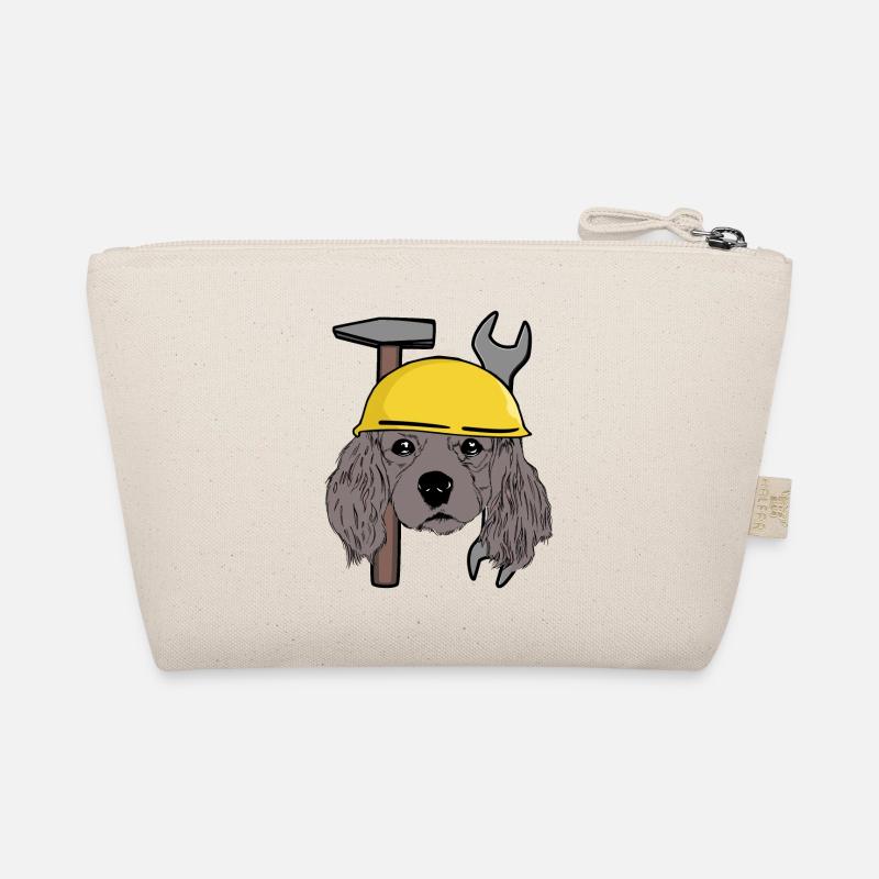Hundekopf Hund Schutzhelm Baustelle Gewerbe Kind - Bio-Täschchen - Natur